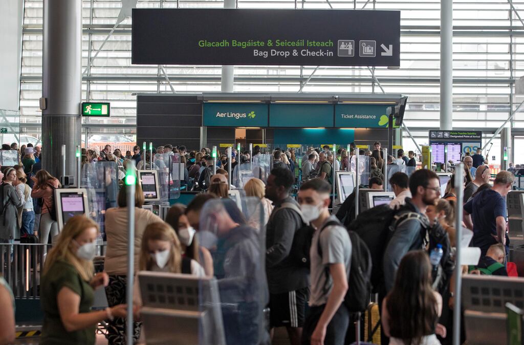 The check-in area at Dublin Airport, which handled 84 per cent of all flights to and from Ireland in the third quarter. Photograph: Colin Keegan/ Collins Dublin