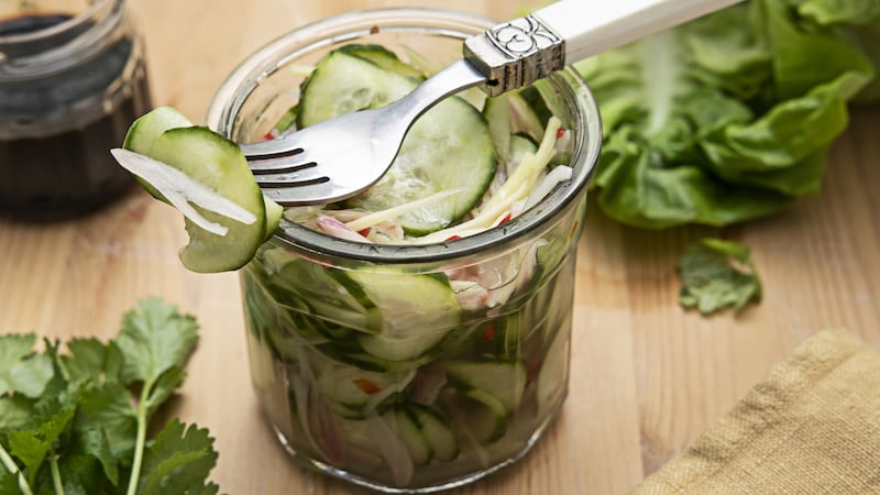 Easy cucumber pickle. Photograph: Harry Weir