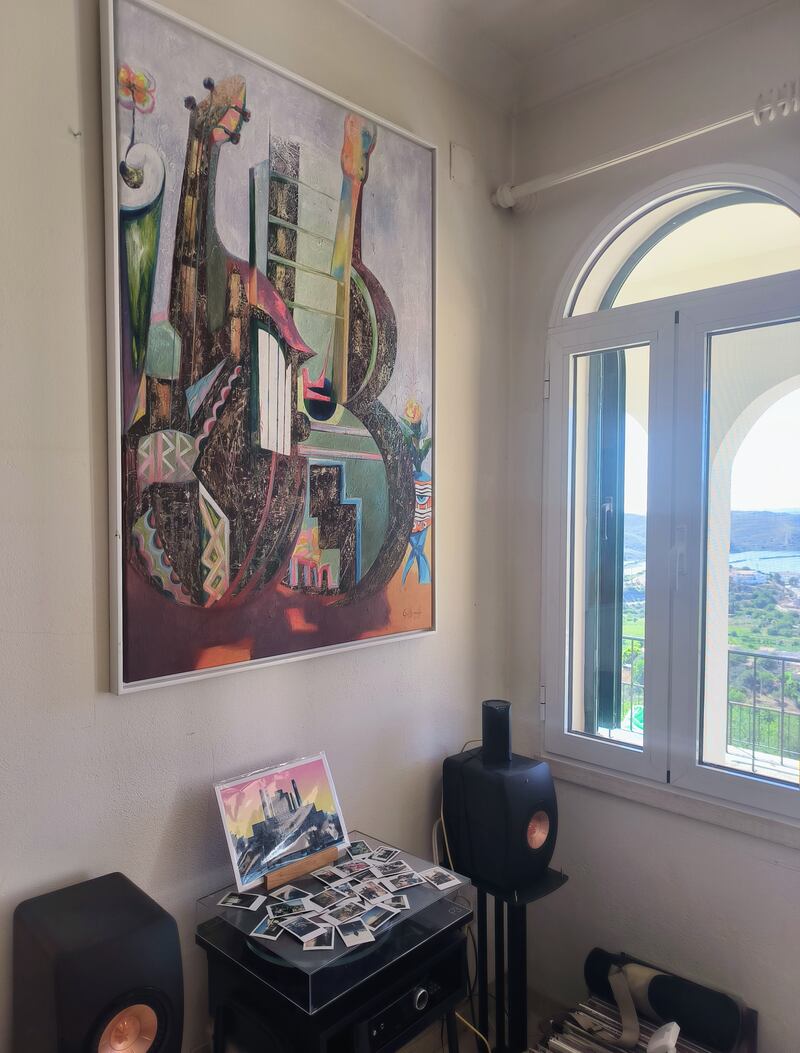 'Around the house, there are countless books, records and art collected from around the world and brought over via camper van.'