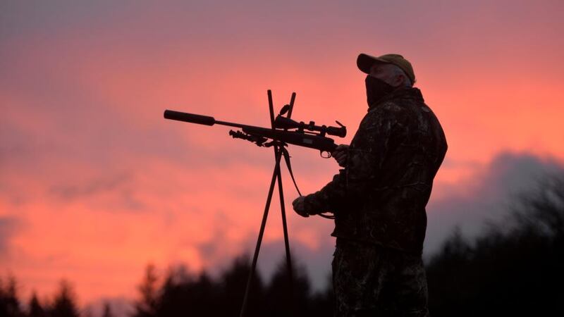 John Lalor at dawn in south Tipperary, heading out on a deer hunt. Photograph: Alan Betson