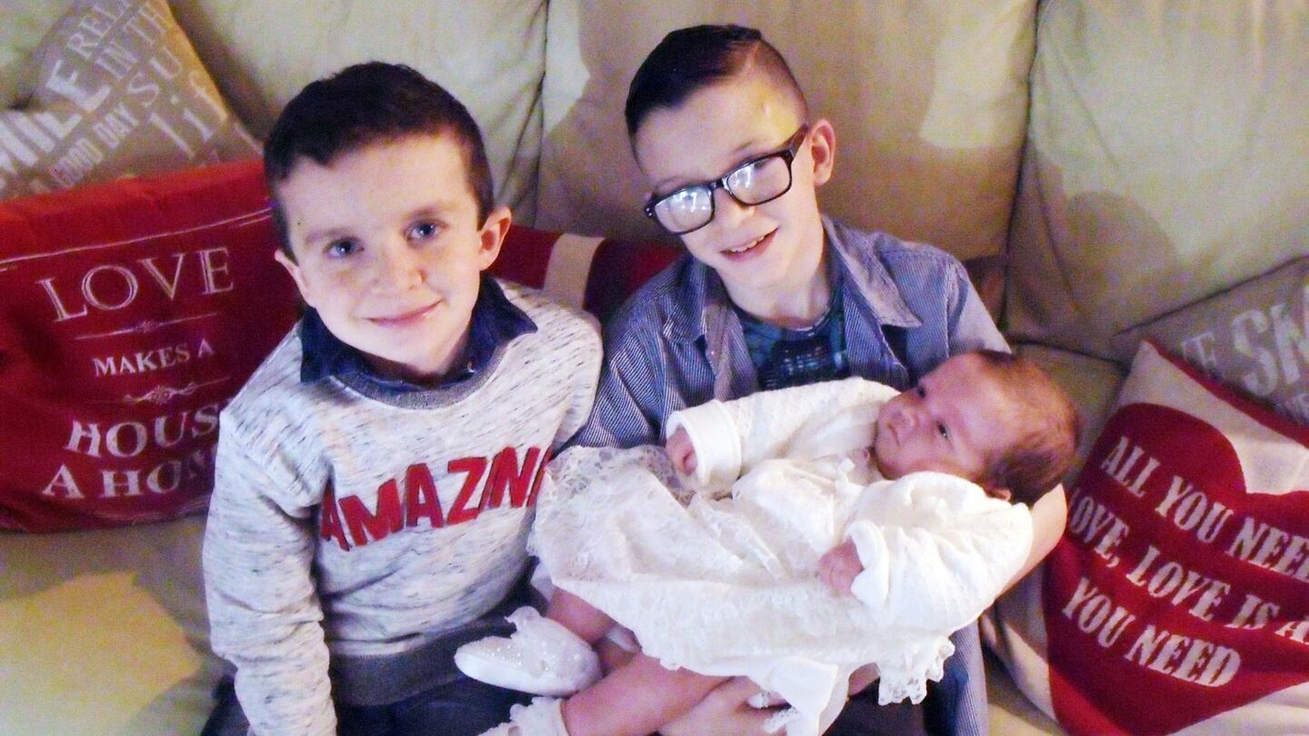 The funerals of Seán McGrotty, his two sons Mark (12) and Evan (8), his partner’s mother Ruth Daniels (59) and her daughter Jodie Lee Daniels (14) who drowned at at Buncrana Pier in Co Donegal on Sunday will take place today.  Photograph: : Family Handout/PA Wire