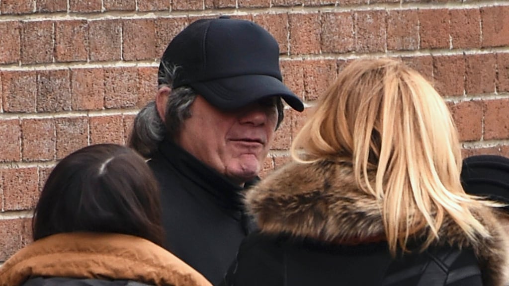 Gerry ‘The Monk’ Hutch was among the mourners at the funeral service for his brother Eddie Hutch, at the church of Our Lady of Lourdes in Dublin. Photograph: Reuters
