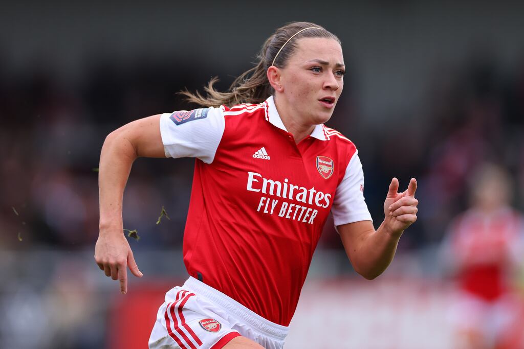 Katie McCabe of Arsenal during the FA Women's Super League match against Manchester City. Photograph: Marc Atkins/Getty
