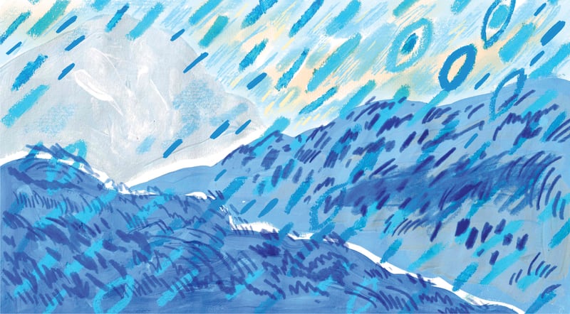 Illustration by Megan Luddy from Ninety-Nine Words for Rain (and One for Sun) by Manchán Magan