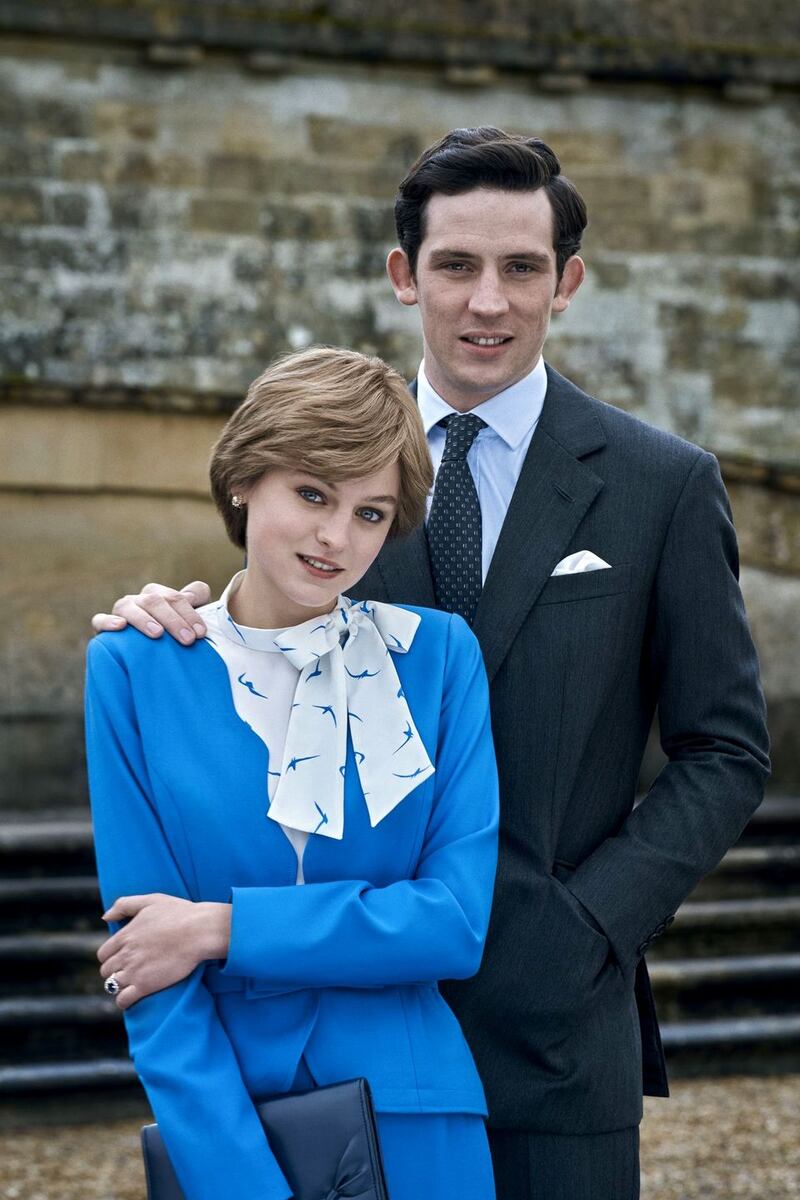 Emma Corrin as Princess Diana and Josh O’Connor as Prince Charles in Netflix’s The Crown. Photograph: Des Willie/Netflix