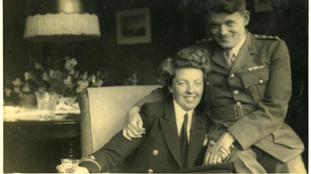 Third Officer Elizabeth Chamberlain, Women’s Royal Naval Service, with her future husband, Captain Andy Parsons: “I didn’t worry about getting killed or anything like that. All I wanted was to get over to England and join up. All my friends were going... Nearly all the men had joined up”