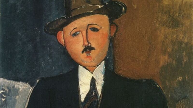 Italian artist Amadeo Modigliani’s “Seated Man with a Cane”.