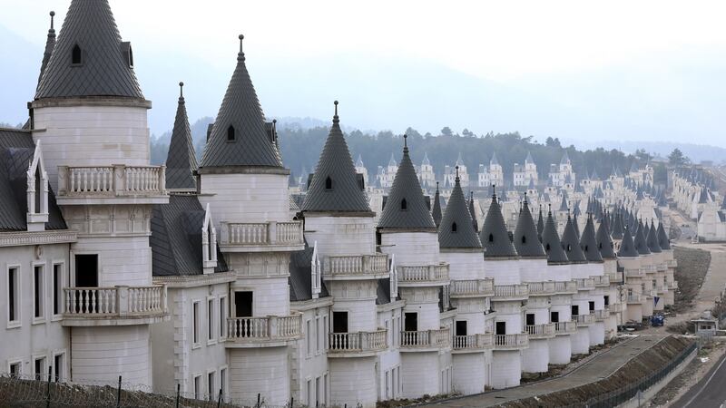 A row of houses at Burj al Babas: the properties were retailing for about  €436,000. Photograph:  Adem Altan/AFP/Getty Images
