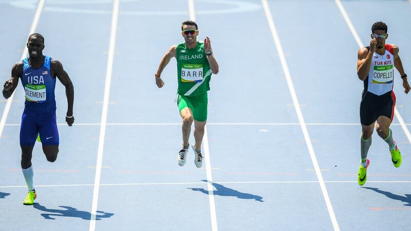 Thomas Barr: ran an Irish university record of 46.87 seconds for the 400 flat at the Irish Indoor Championships in Athlone on Friday. Photograph: Ramsey Cardy/Sportsfile via Getty Images