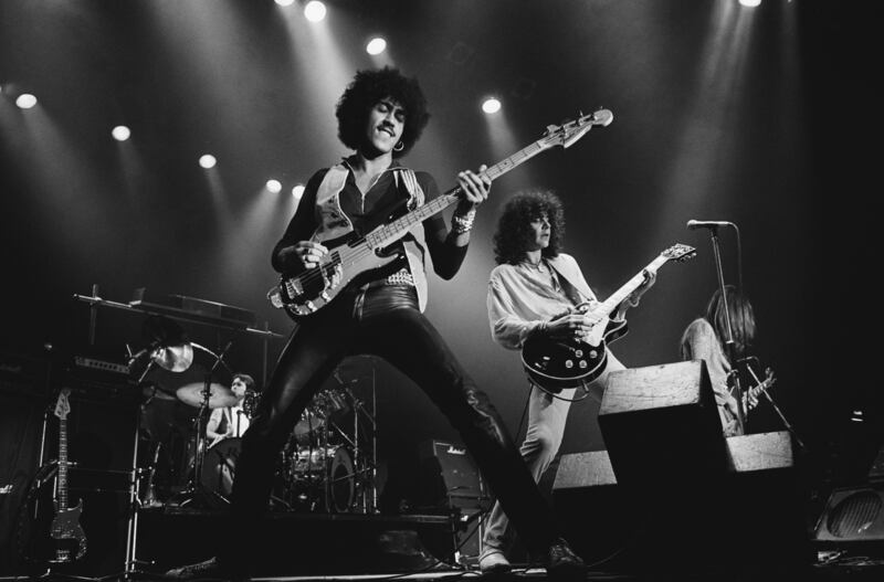 Thin Lizzy: Phil Lynott and the band on stage in 1978. Photograph: Fin Costello/Redferns/Getty