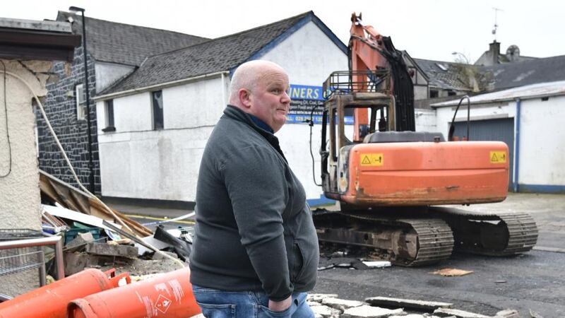 Shop owner Walter Miller following the theft of an ATM machine in Ahoghill. Photograph: Colm Lenaghan/ Pacemaker Press