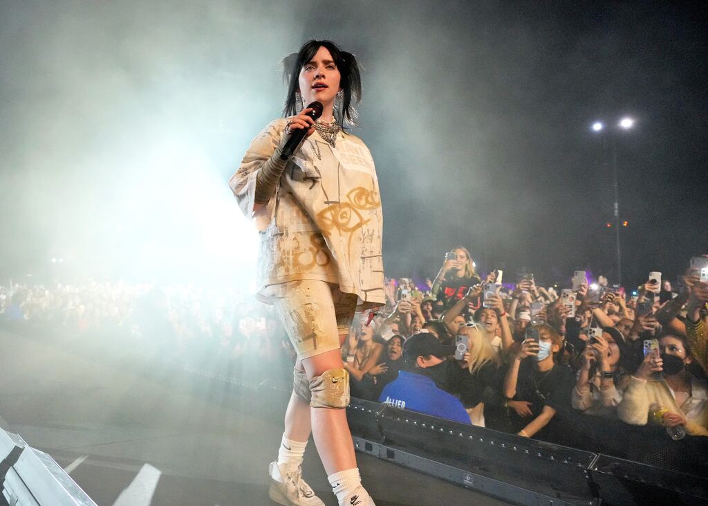 Electric Picnic 2023 headliner: Billie Eilish at the Coachella festival, in California, this year. Photograph: Kevin Mazur/Getty