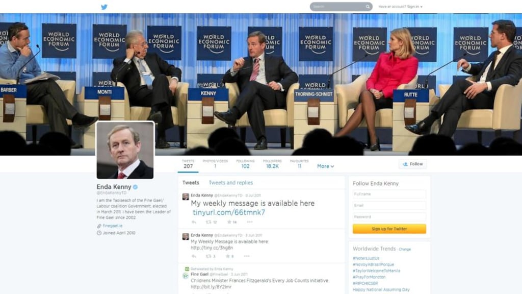 Last post: Enda Kenny’s abandoned Twitter page