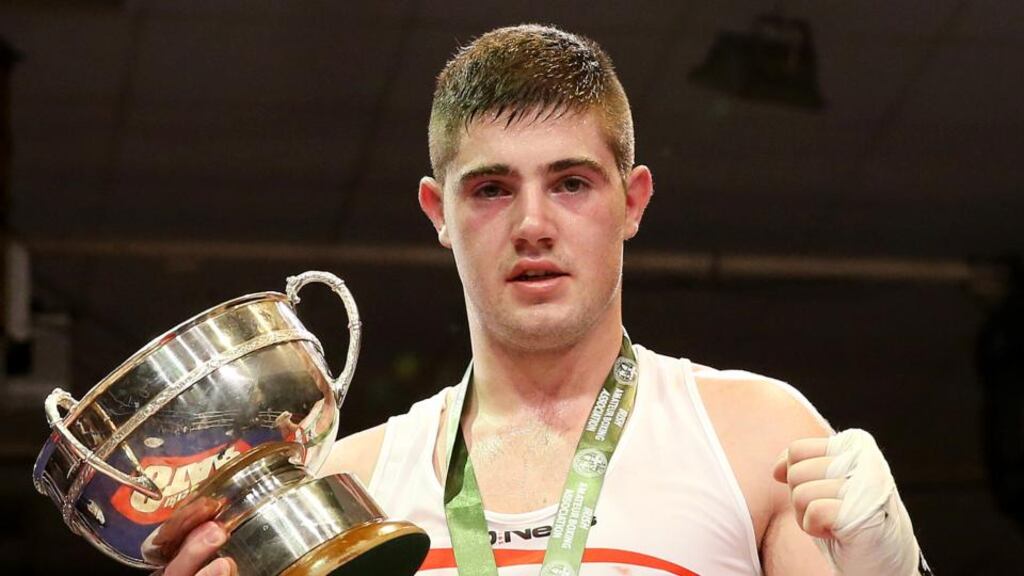 Joe Ward after  the Irish National Elite Championships men’s finals in March. He will be in APB action again next month. Photograph: Inpho