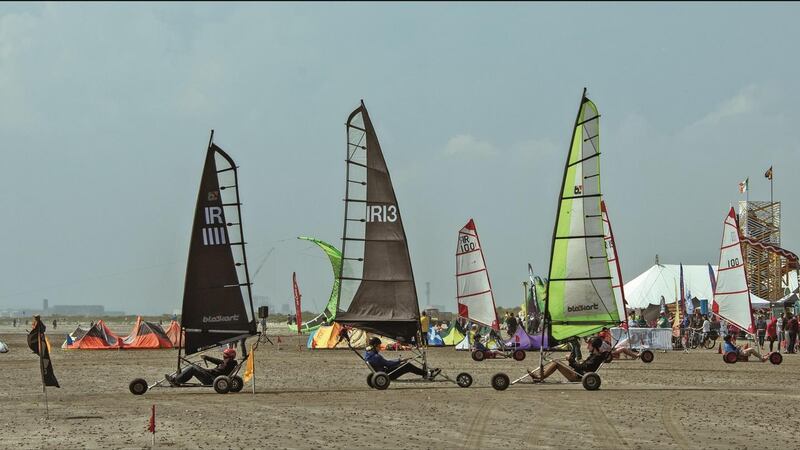 Sand yachting on Dollymount beach