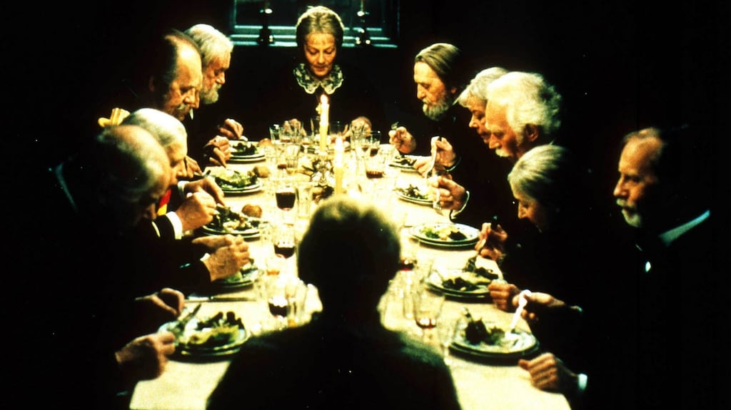 Babette’s Feast: a film about the generosity and redemptive power of a young woman in a 19th century rural community who serves a sumptuous feast to the quarrelsome, religiously narrow-minded villagers