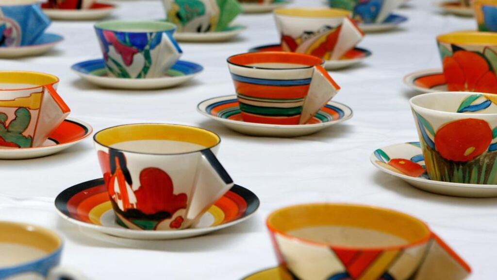 A collection of  teacups by Clarice Cliff. Photograph: Cate Gillon/Getty Images