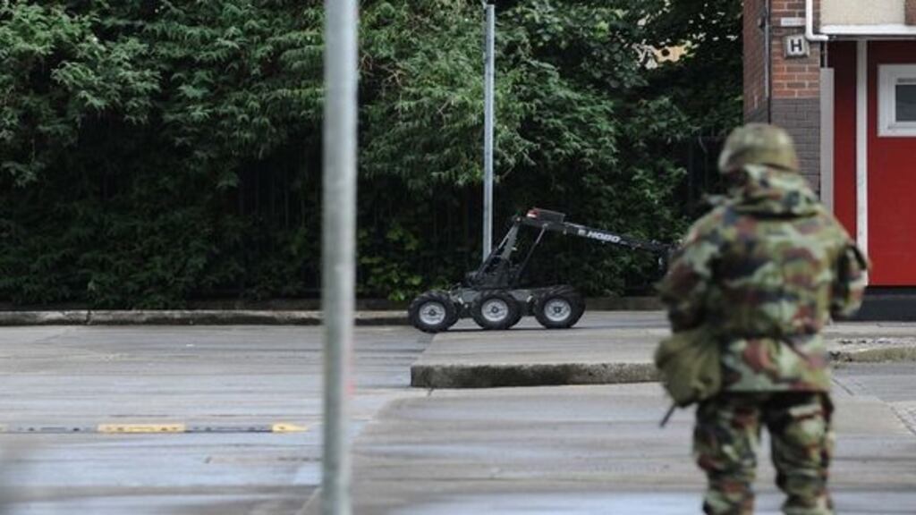 The Army bomb disposal unit arrived on the scene just after at 4pm. File photograph: Aidan Crawley