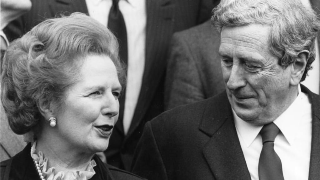 British prime minister Margaret Thatcher with taoiseach Garret Fitzgerald in 1984: by the end of the year emotions of both leaders were running high. Photograph: Eddie Kelly/The Irish Times
