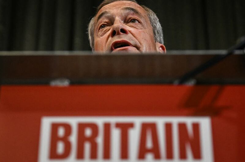 Nigel Farage claimed that mass immigration to Britain had led to a decline in British workers’ living standards. Photograph: Ben Stansall/AFP via Getty Images