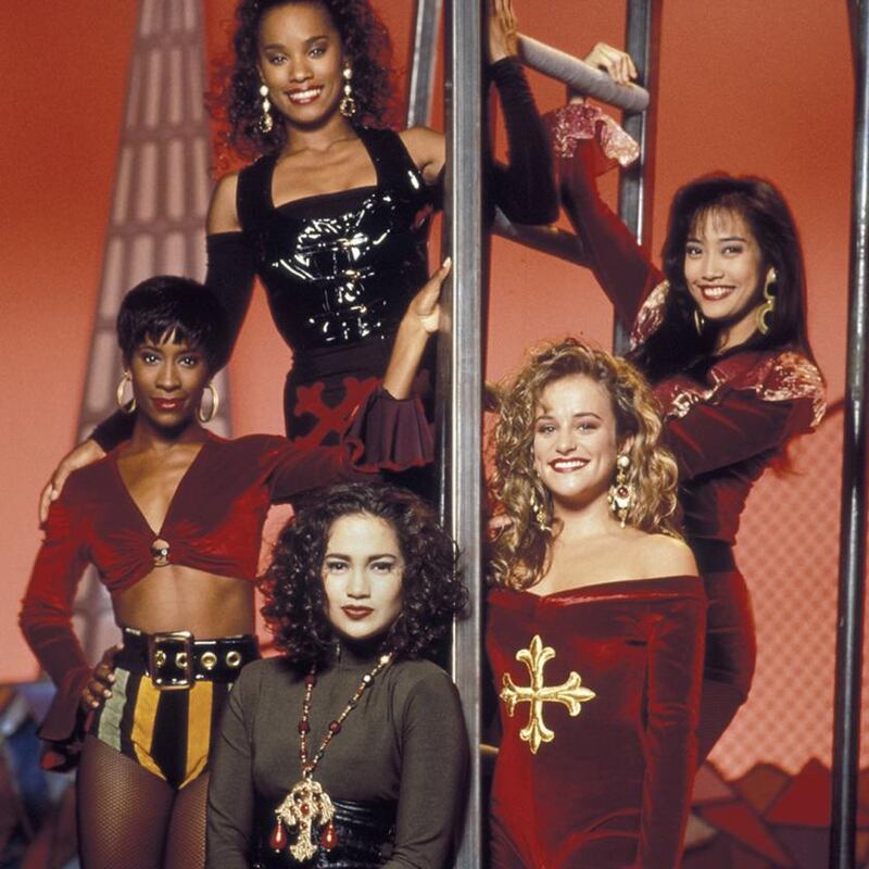 In Living Color: Jennifer Lopez (front, centre) in the US sketch show’s dance troupe, Fly Girls, in 1992