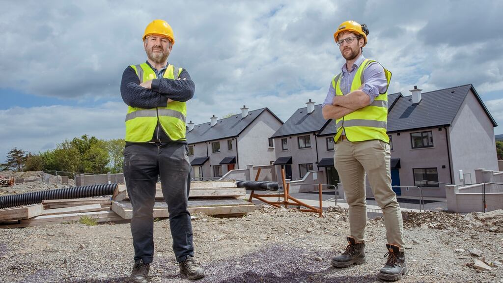 Conor Cahalane with his son Donal at a Cahalane Brothers site in Dunmanway, west Cork. Photograph: Daragh McSweeney/ Provision