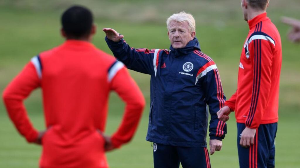 Gordon Strachan, pictured here during a training session near Glasgow this week, has revitalised the Scotland team.  Photograph: Andrew Milligan/PA