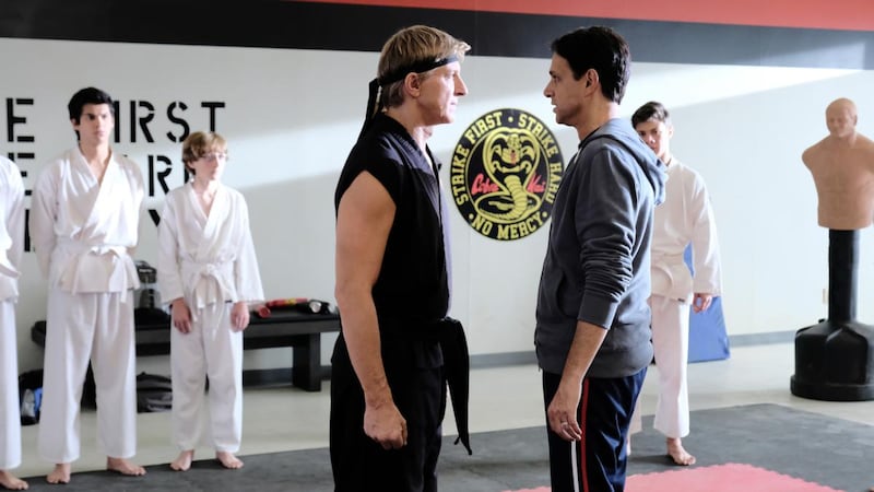 William Zabka and Ralph Maccio in Cobra Kai