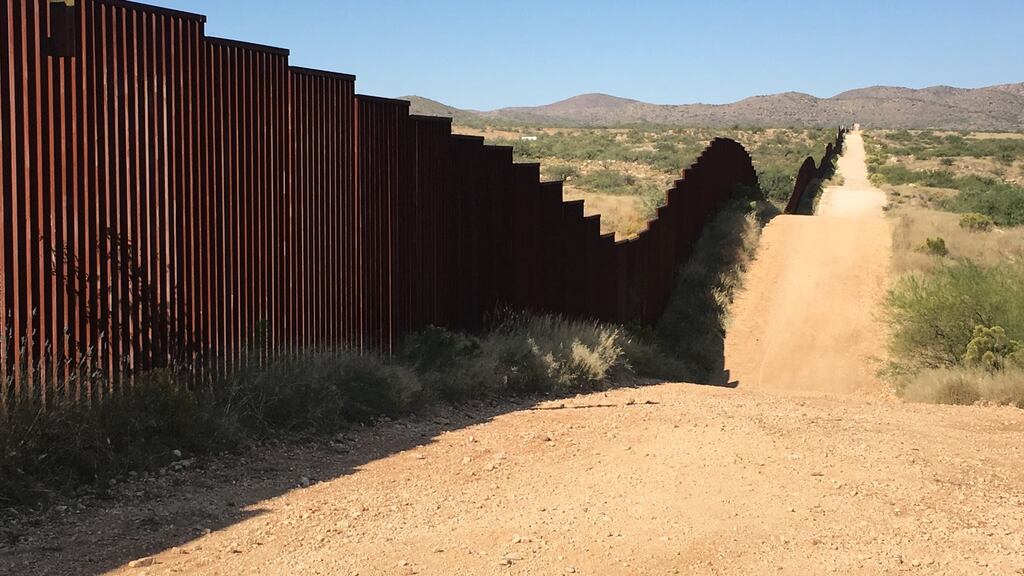 The border fence between Mexico and the US at Sasabe. Photograph: Ruadhán Mac Cormaic