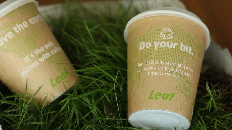 The Leaf recyclable hot beverage cup claims to be  the world’s first “truly recyclable single-use disposable coffee cup”