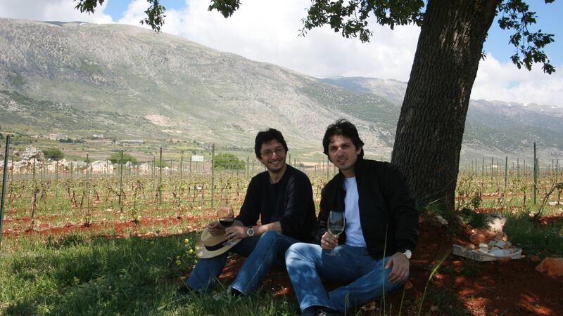 Karim (left) and Sandro Saadé at their Lebanese wine estate Chateau Marsyas.