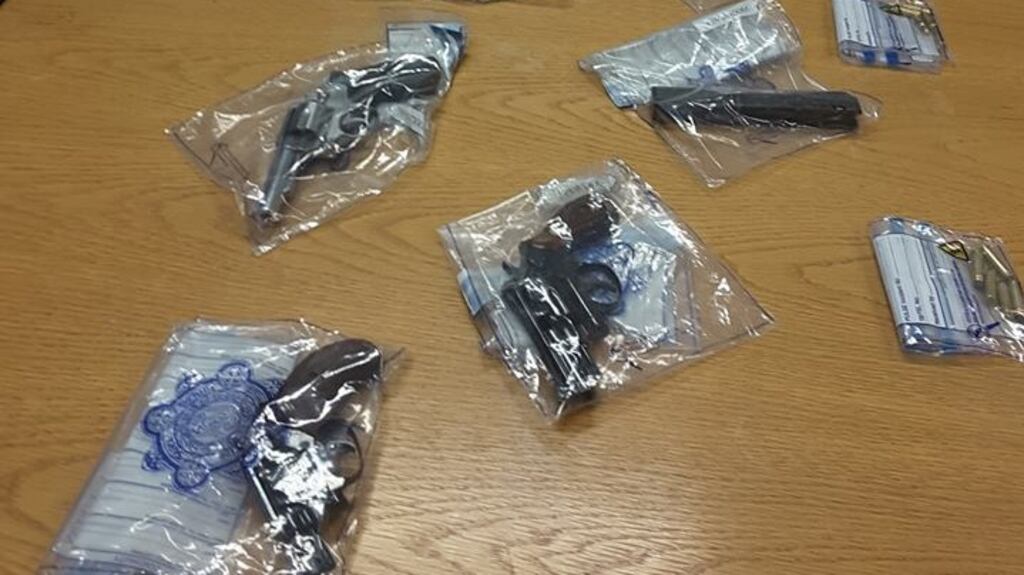 Contraband firearms seized during the Garda operation in Cabra, Dublin. Photograph: An Garda Síochána