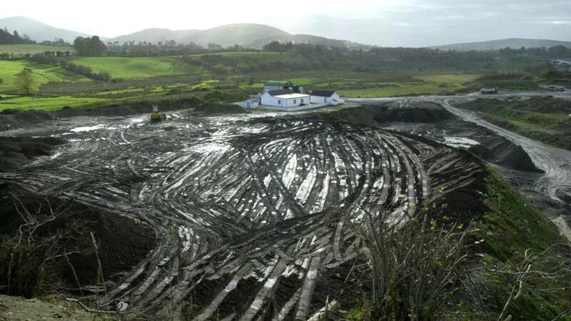 The gravel pit at Whitestown. The original illegal dumping has spawned several parallel cases, both civil and criminal. File photograph: Joe St Leger