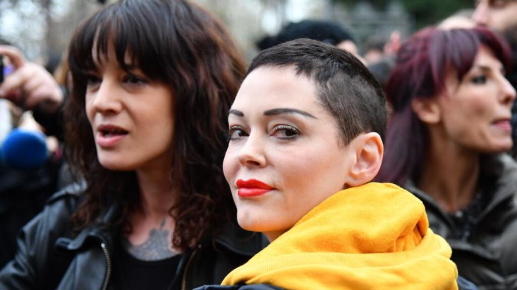 Assault claims: Asia Argento and Rose McGowan at a #MeToo rally in Rome in March. Photograph: Alberto Pizzoli/AFP/Getty