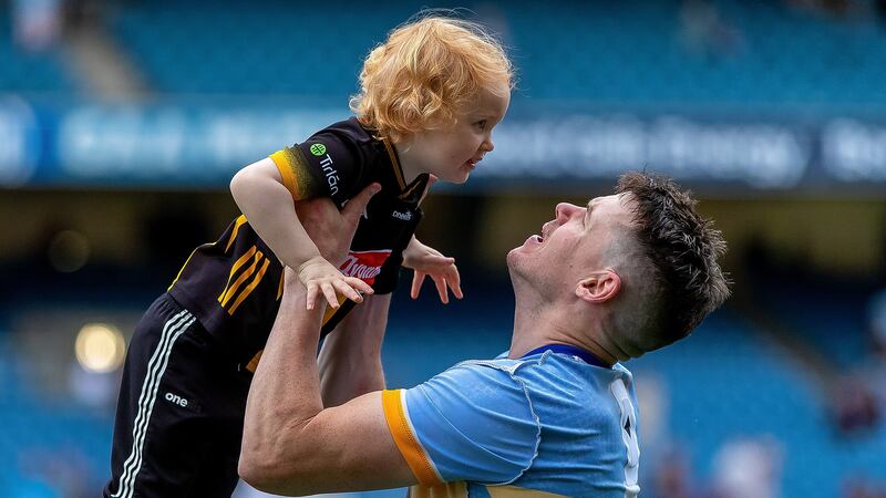 Kilkenny's TJ Reid with his daughter Harper after the semi-final loss to Tipperary - hopefully we see him back in action for Kilkenny again next year. Photograph: Tom O’Hanlon/Inpho