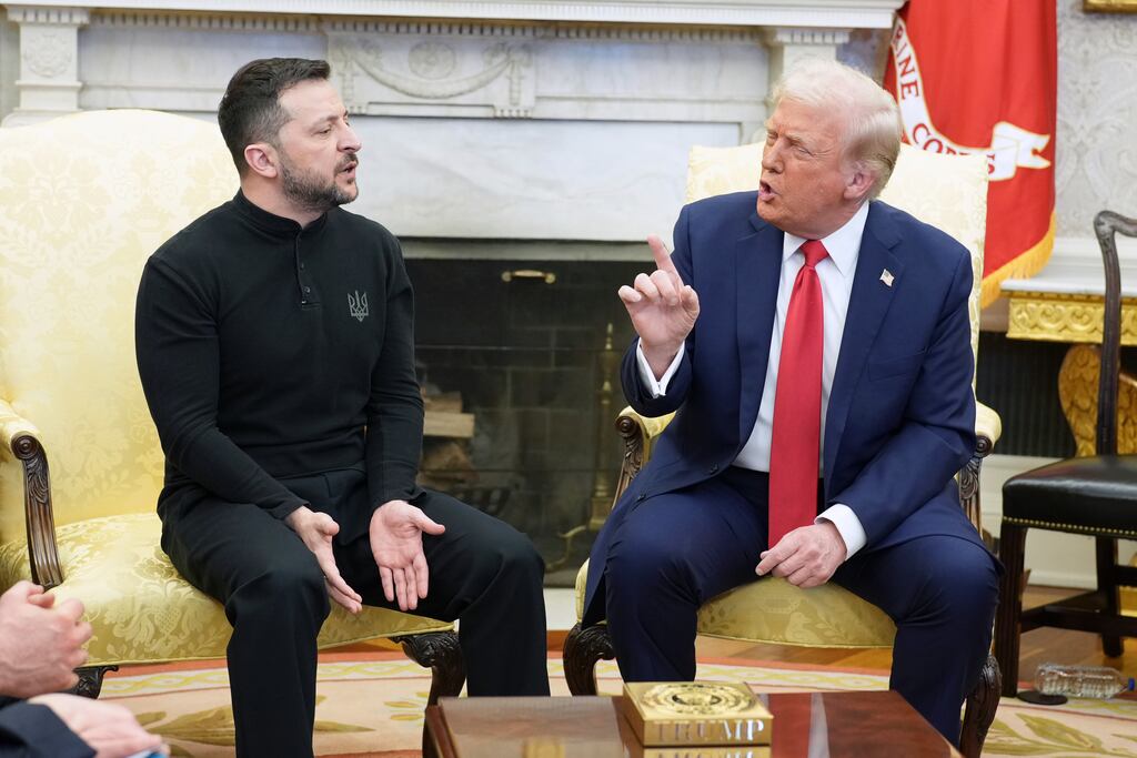 US president Donald Trump meets with oresident Volodymyr Zelenskyy of Ukraine. Photograph: Doug Mills/New York Times