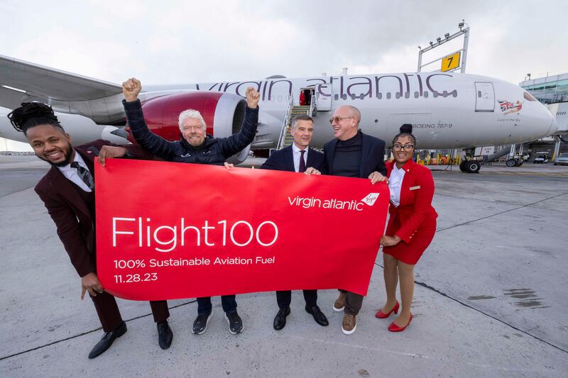 Virgin Atlantic’s Flight100, the first 100 per cent SAF transatlantic flight by a commercial airline, landed at New York's JFK Airport last November