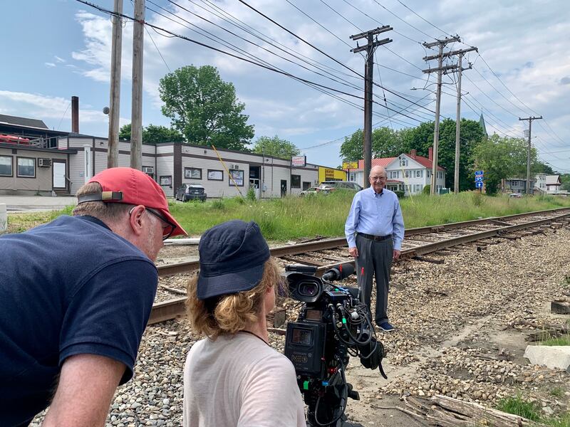 George Mitchell filming in his home town of Waterville, Maine. Photograph: Jan McCullough