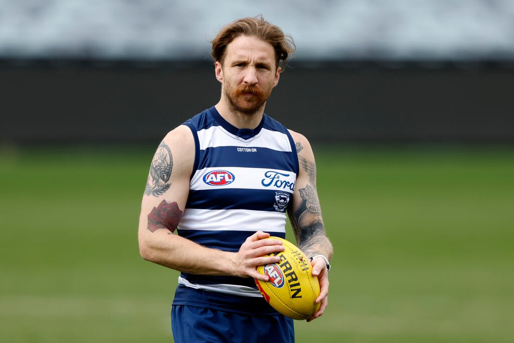 Zach Tuohy did not feature for the Geelong Cats in their preliminary final against Brisbane Lions having been omitted from the matchday squad. Photograph: Darrian Traynor/Getty Images