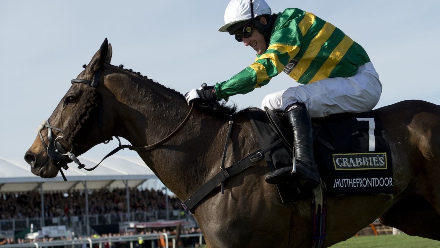 AP McCoy rides Shutthefrontdoor to fifth place at the 2015 Grand National. ‘Being AP’ is the new DVD which charts the jockey’s remarkable 20-year career. Photo: Getty
