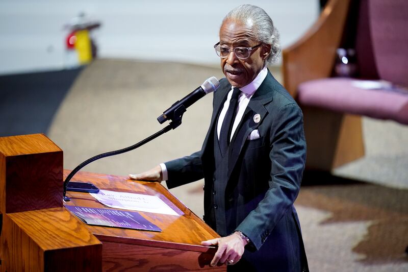Rev Al Sharpton delivers the eulogy for Tyre Nichols at Mississippi Boulevard Christian Church in Memphis, Tennessee. Photograph: Andrew Nelles/Getty