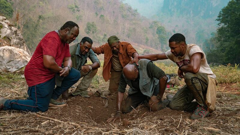 Isiah Whitlock Jr, Norm Lewis, Clarke Peters, Delroy Lindo, and Jonathan Majors in Da 5 Bloods. Photograph: David Lee/Netflix.