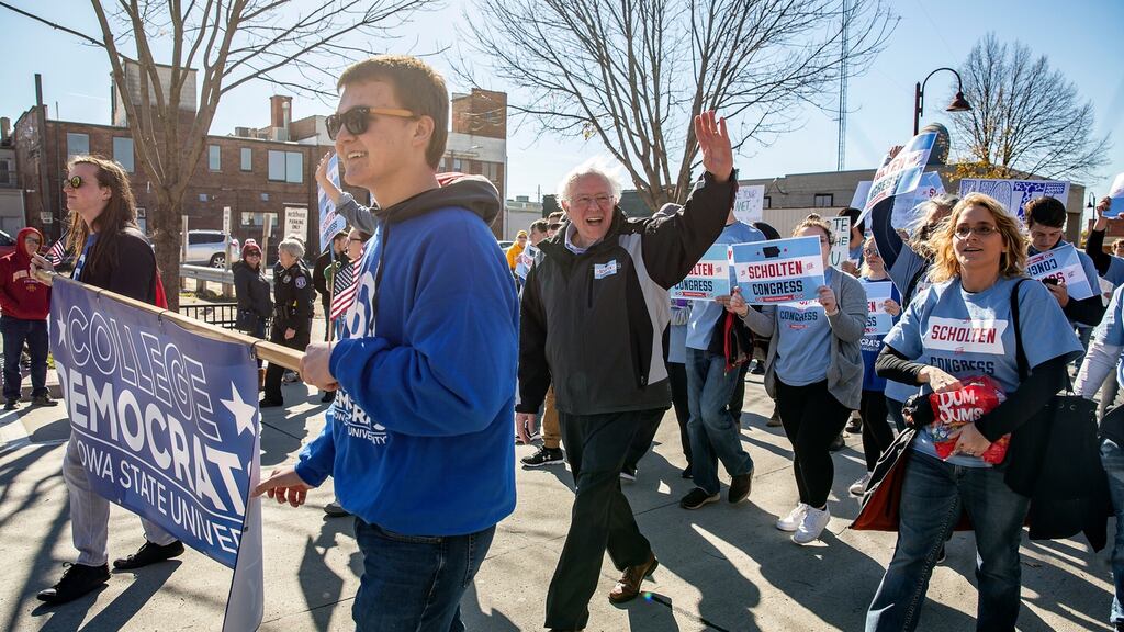 Bernie Sanders: what underlies his movement and gives him energy, is the objective to give more and more people access to some of the enormous wealth of the country.  Photograph: Kathryn Gamble/The New York Times