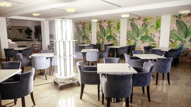 UV-C Disinfection Robot. Guarantees contactless, hospital-grade disinfection in just under 15 minutes.