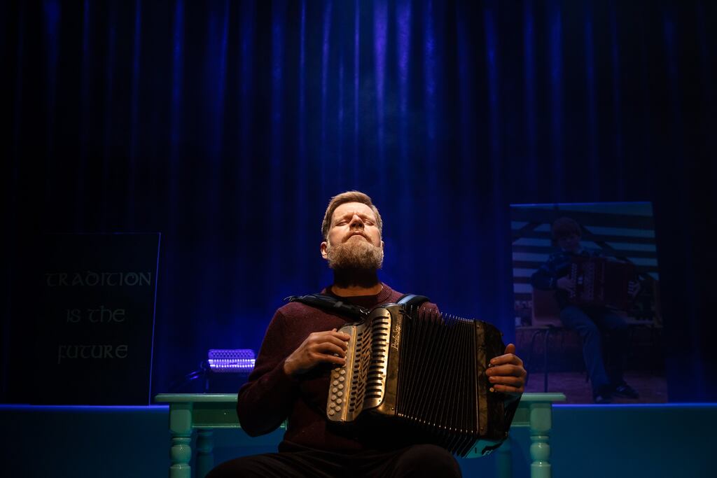 Bellow’s subject, the superb accordionist Danny O’Mahony, is seen introducing one of the company’s directors
