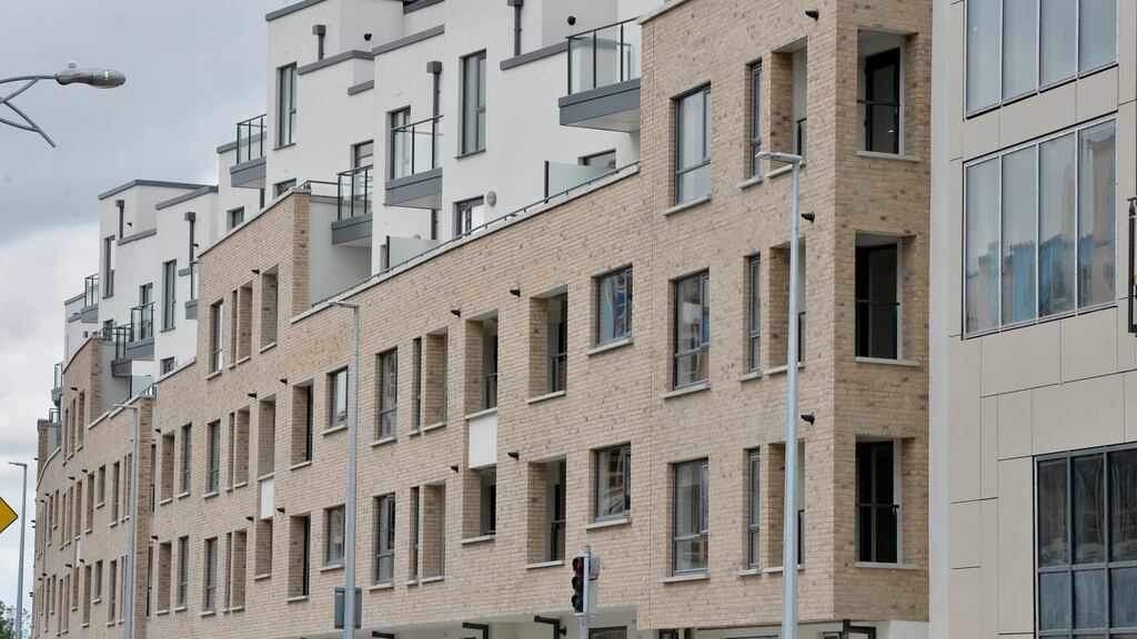 Priory Hall (now ‘New Priory’) in Donaghmede: Dublin City Council stripped the notorious apartment complex, leaving only the frame and roof structure intact. Photograph: Alan Betson