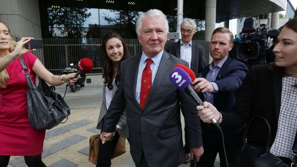 Former Anglo Irish Bank chairman Sean FitzPatrick leaving the Dublin Circuit Criminal Court in May after he was acquitted on all charges by direction of the judge. Photograph: Collins Courts