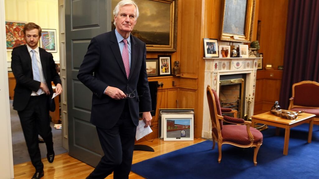 Michel Barnier arrives for a meeting with Taoiseach Enda Kenny at Government Buildings: his message was that Ireland had the goodwill of the EU and its determination to make the best deal for this country. Photograph: Paul Faith/WPA Pool/Getty