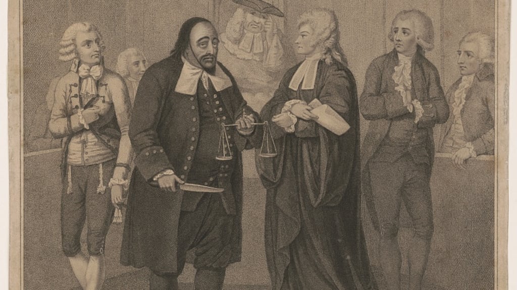 Charles Macklin, also known as Cathal McLaughlin, as Shylock in the Merchant of Venice, a role he played for almost 50 years.