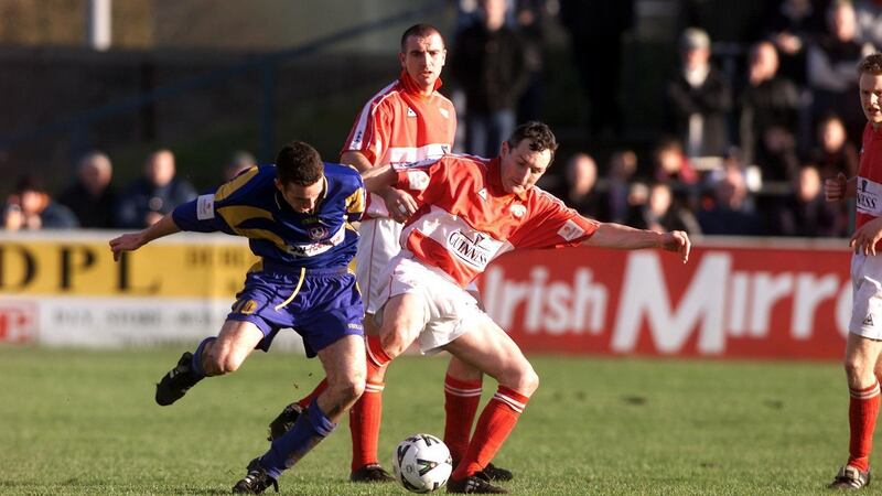 Cork City’s John Caulfield in action against Longford in 2000. City’s current manager played for 15 years for Cork, making a record 455 appearances between 1986-2001. Photograph: Tom Honan/Inpho